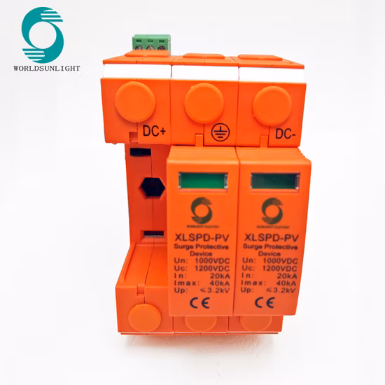 Worldsunlight 2극 피뢰기 서지 보호기 AC 20ka