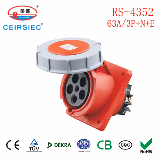 63A 고품질 재료 소켓 난연성 산업용 소켓 산업용 장착 소켓 파워 박스 용 공장 가격 패널 소켓