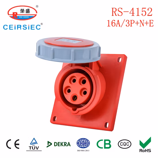 16A 5p 나일론 유럽 표준 소켓이 있는 표면 장착 산업용 소켓 Industrialsocket